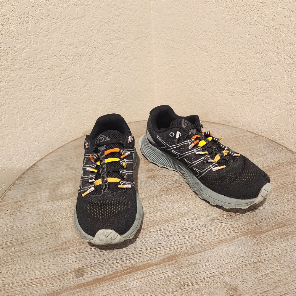 Merrell Moab Flight Black & Orange Women's  Outdoors Hiking Trail Shoes- Size 8
